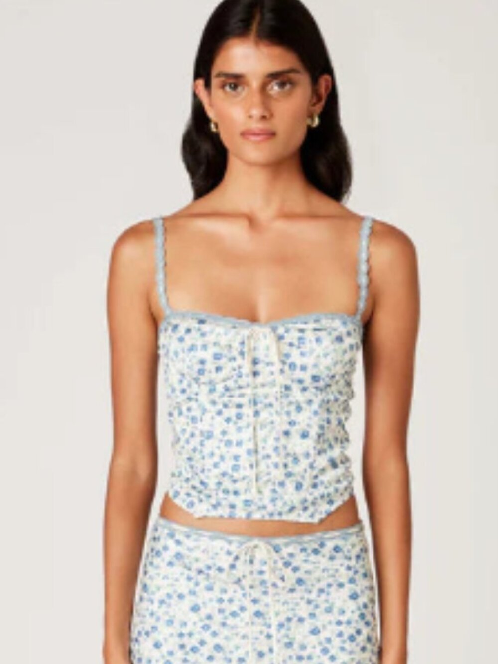 NIA Pauline Corset Top - Ivory Floral